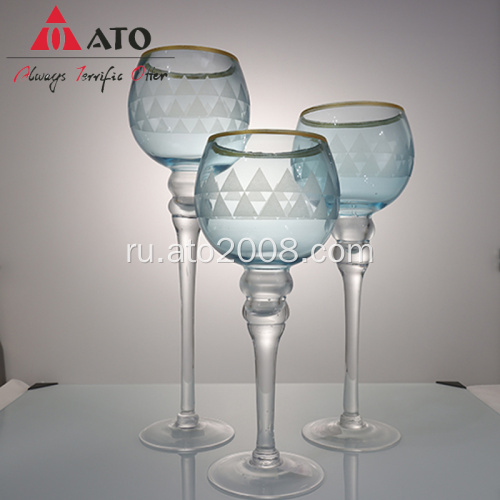 Ato Round Home Glass Coremer Wedding Crystal Candlestick
